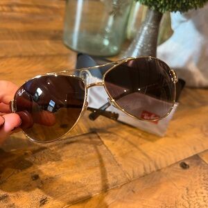 Ray-Ban Gold Frame Aviator Sunglasses